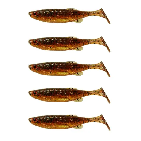 Savage Gear Gummiköder Fat Minnow T-Tail 9 cm 7 g Motoröl UV 5 Stück