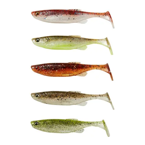 Savage Gear Gummiköder Fat Minnow T-Tail 13 cm 20 g Klarwassermischung 5 Stück