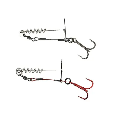 Savage Gear Rig Carbon49 Corkscrew Stinger Größe 1/0 23kg 2St