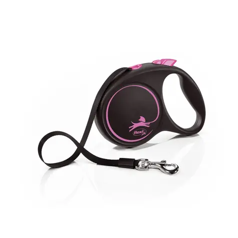 Flexi Black Design M 5m/25kg rosa / Leine