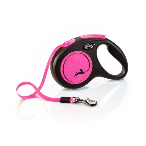 Flexi New Neon M 5m/25kg rosa / Leine