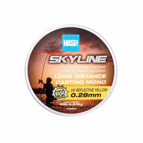Nash Vlasec Skyline Mono UV Gelb 1000 m 0,28 mm 4,53 kg