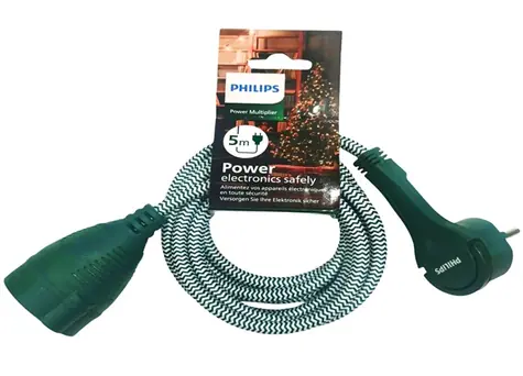Philips CHP1110GC/60 Verlängerungskabel grün / Länge 5m / max. Last 3680W