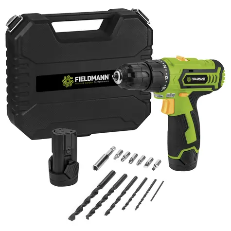 Fieldmann FDV 10252-A / Akku-Bohrschrauber / 12 V / 1300 mAh / 1350 U/min. / 25 Nm / 10 mm