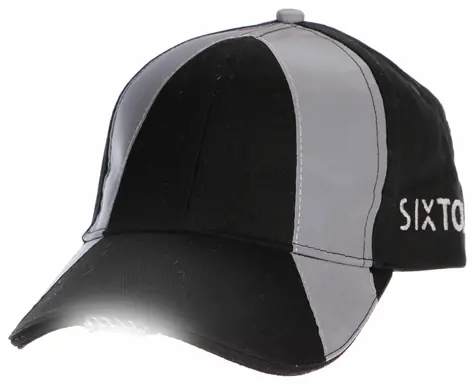SIXTOL B-CAP SAFETY 25lm schwarz / Reflektierende Kappe mit LED-Licht / wiederaufladbar / USB / Einheitsgröße 