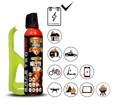 SAFE 750 MAX + SAFE 75F Halter - SET Feuerlöscherspray 