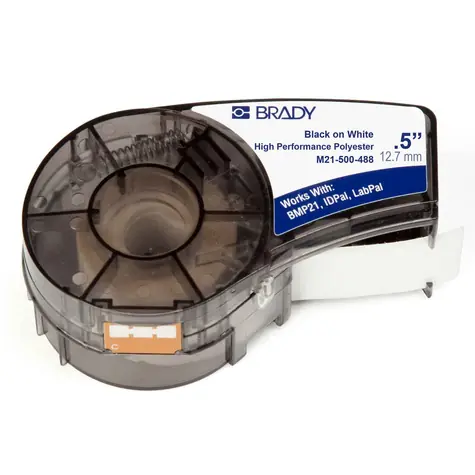 BRADY BMP21-Serie Markierungsband / schwarz-weiß / 6,4 m x 12,7 mm / strapazierfähig / für BMP21, LABPAL und IDPAL
