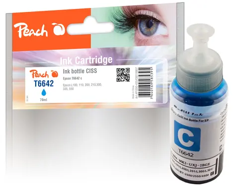 Peach T6642 alternative Tinte blau / für Epson L1455 & L605 & L655 & EcoTank ET-4550 & L1455 / 70 ml 