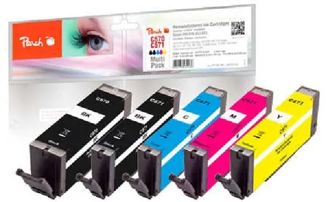 Peach PGI-570 CLI-571 MultiPack / alternative Patrone / für MG5750 / bk & pbk & c & m & y