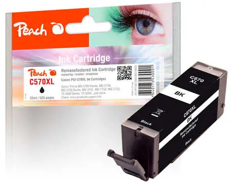 Peach PGI-570 XL schwarz / alternative Kartusche / für MG5750 / 22 ml
