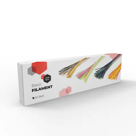 3DSimo Filament 60 m (Basic) 12 Farben (4 Röhren) / PCL / Durchmesser 1,75 mm / für 3DSimo Basic 2 Stift