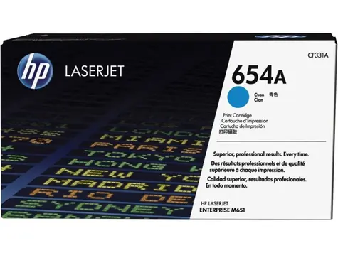 HP 654A Original Toner cyan / für HP Color LaserJet Enterprise M651dn & M651n / 15.000 Seiten