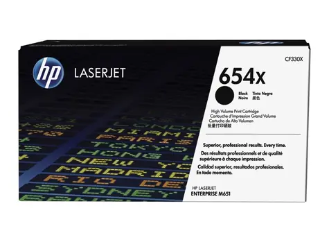 HP 654X Original Toner schwarz / für HP Color LaserJet Enterprise M651dn & M651n / 20.500 Seiten