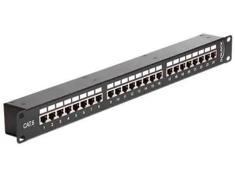 DeLock 19-Zoll-Kupplungs-Patchpanel 24 Port Cat.6
