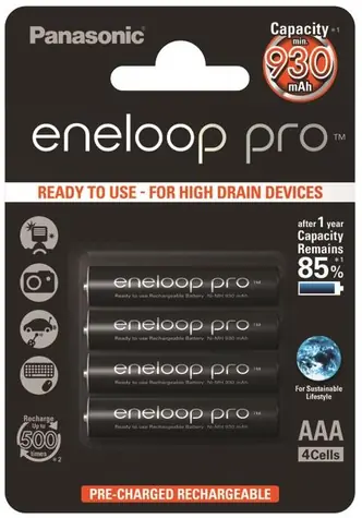 Panasonic Eneloop Pro Akku AAA 930 mAh / Ni-MH / 4 Stück / Blister