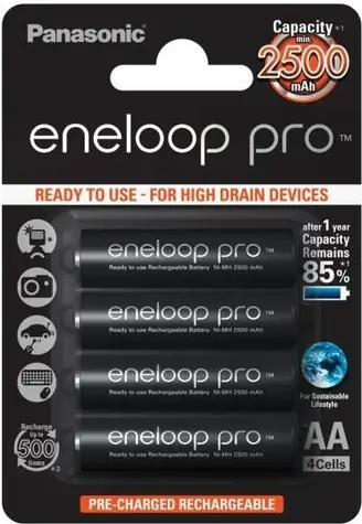 Panasonic Eneloop Pro Akku AA 2500 mAh / Ni-MH / 4 Stück / Blister