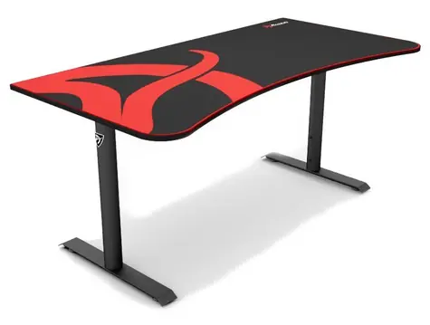Arozzi ARENA Gaming Desk Gaming-Schreibtisch schwarz mit Logo / L: 160cm / B: 71-82cm / H: 71-81cm