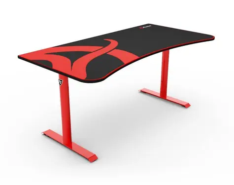 Arozzi ARENA Gaming Schreibtisch schwarz und rot / L: 160cm / B: 71-82cm / H: 71-81cm