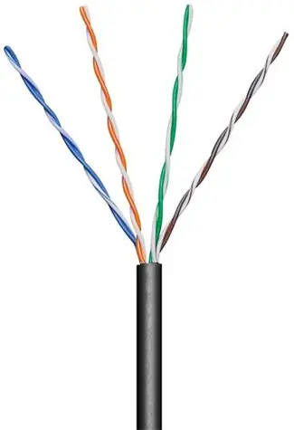 goobay UTP Cat5e Kabel 4x2-adrig 100m schwarz / AWG24 / Outdoor-Design