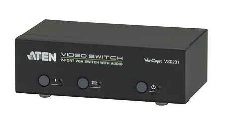 Aten 2- Port VGA Video-Audio Elektronischer Switch