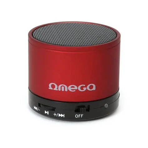 Omega OG47B Bluetooth-Lautsprecher / 3 W / FM / Micro-SD / Aluminium / Rot