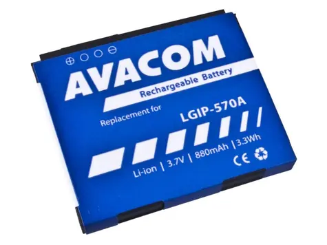 Avacom Akku für Mobiltelefon LG KP500 / Li- ION / 3,7 V / 880 mAh / Ersatz LGIP-570A