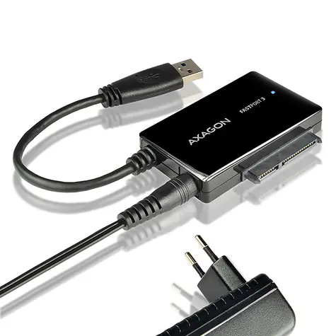 Axagon ADSA-FP3, USB 5Gbps - SATA 6G HDD FASTport3 Adapter, inkl. Stromversorgung