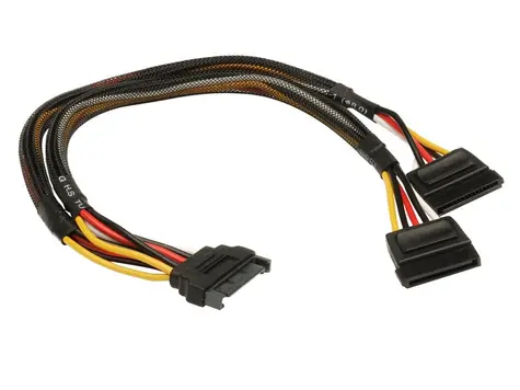 Akasa SATA Stromverteiler 15pin SATA(M) auf 2xSATA(F) 30 cm