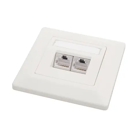 DATACOM STP Doppelsteckdose unter Putz / CAT6 / FA-1004