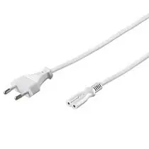 PremiumCord Stromkabel für Laptops, 2-polig, Länge 3M, weiß