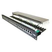 NetX Patchpanel 24p c6 1U schwarz dual IDC geschirmt 