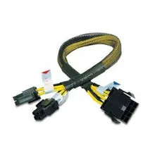 Akasa Stromadapterkabel 8Pin(M) auf 8Pin/2x4Pin(F) 30cm