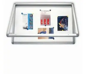 2x3 Außenvitrine mit horizontaler Öffnung 75 x 101 cm (magnetisch) weiß