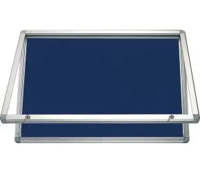 2x3 horizontale Vitrine 150x100 cm / Schloss / Innenseite aus Filz - blau