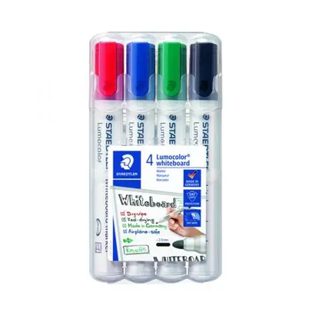 Staedtler Lumocolor 351 / Whiteboardmarker / 2 mm / Set mit 4 Farben