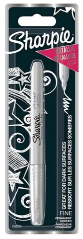Sharpie Marker permanent F / Metallic-Farbe: Silber 
