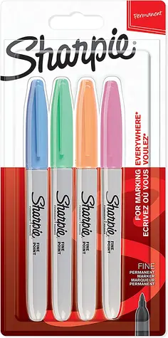 Sharpie Fine Marker permanente Pastellfarbe / runde Spitze F / 4 Stk 