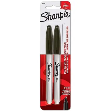 Sharpie Fine Marker permanent schwarz / runde Spitze F / 2 Stk 
