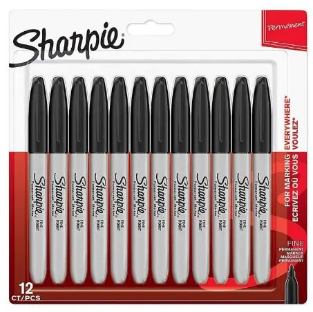 Sharpie Marker permanent schwarz 12 Stück / runde Spitze F