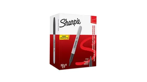 Sharpie Fine Permanentmarker mit feiner Kugelspitze 0,9 mm, 36 Stück, Schwarz