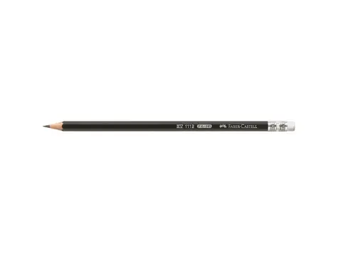 Faber-Castell 1112 Graphitstift mit Radiergummi - Härtegrad HB 12 Stück