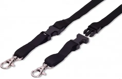 CLASSIC TULIP flache abnehmbare Kordel mit Karabiner schwarz 50St