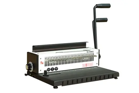 RAYSON TD1500 / Manuelles Drahtbindegerät / Stanzt bis zu 15 Blatt  80 g/m2 / Bindet bis zu 16 mm, also 130 Blatt