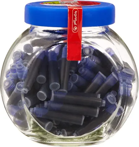 Herlitz Tintenpatronen im Glas / 100 Stück / blau
