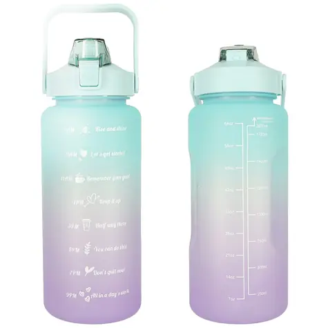 KIK Motivations-Trinkflasche Türkis-Lila / 2l