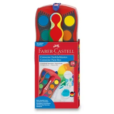 Faber-Castell Aquarellfarben im roten Etui / 24 Stück