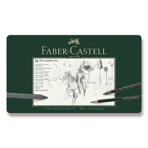 Faber-Castell Graphitstifte in Metallbox / 26 Stück 