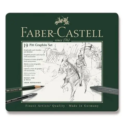 Faber-Castell Graphitstifte in Metallbox / 19 Stück 