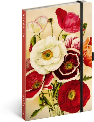 NOTIQUE Notes Mohnblumen von Kateřina Winterová, liniert, 13 x 21 cm