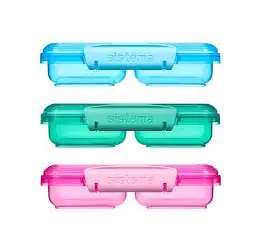 Sistema Lunch Kleine geteilte Snackbox mit 2 Fächern, 350 ml, verschiedene Farben